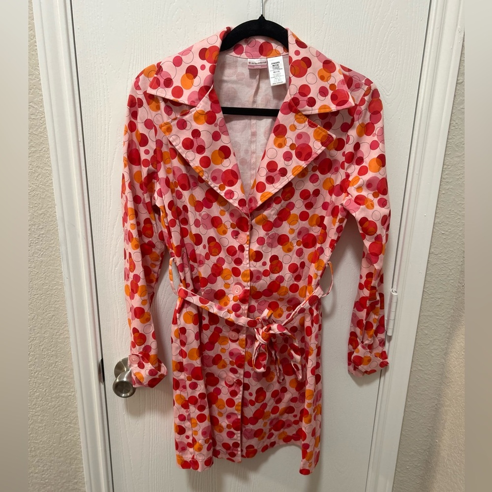 No Boundaries Y2K Polka Dot Duster Jacket Size Medium